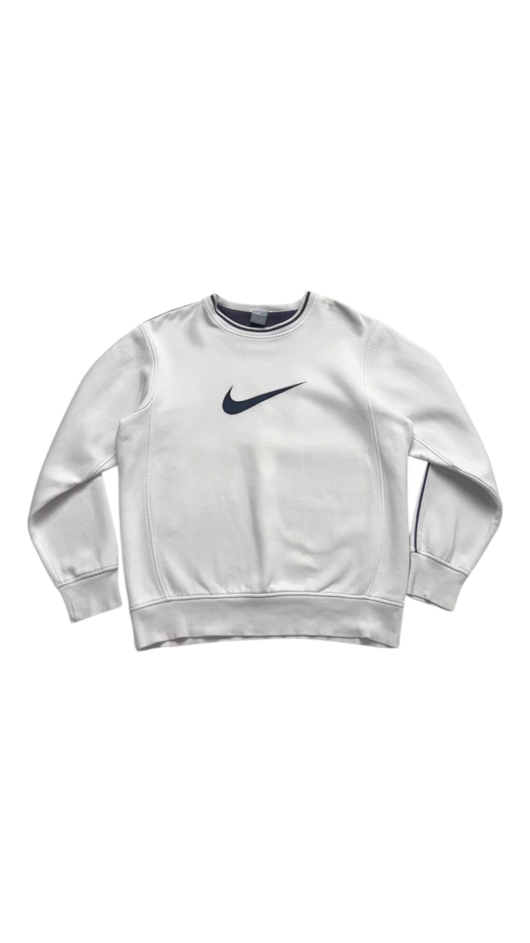 2000s Nike White Middle swoosh Crewneck