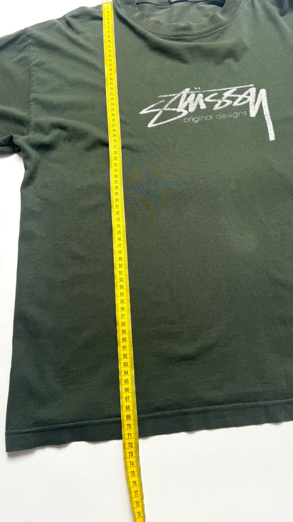 Vintage 90s Faded/Thrashed Dark Green Stussy T shirt