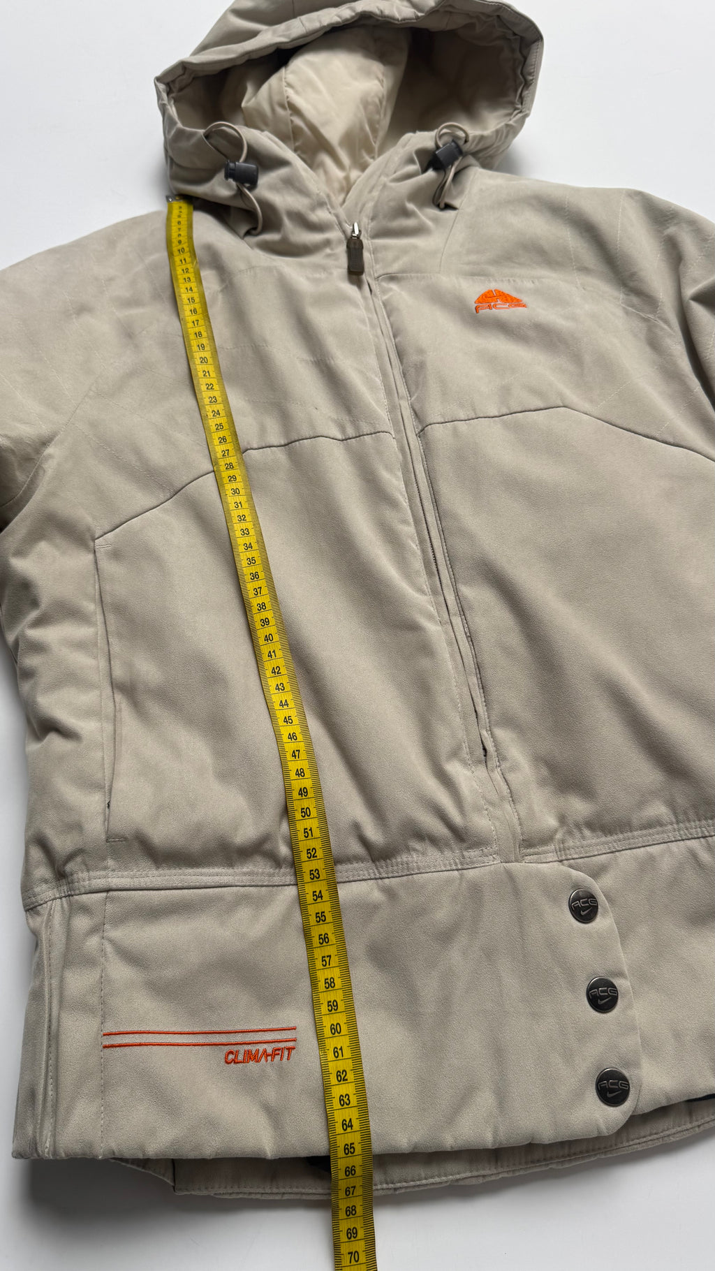 Vintage Nike ACG Women's Tan Puffer Goose Down Coat Jacket