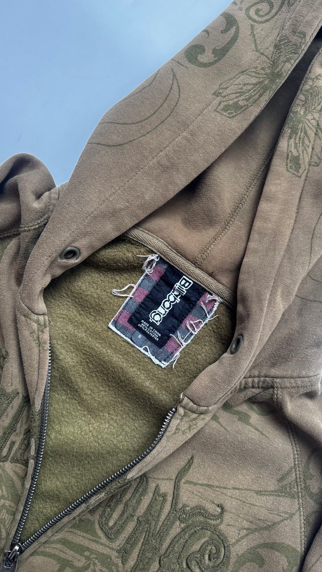 Μπουφάν Y2K Billabong με χακί φερμουάρ