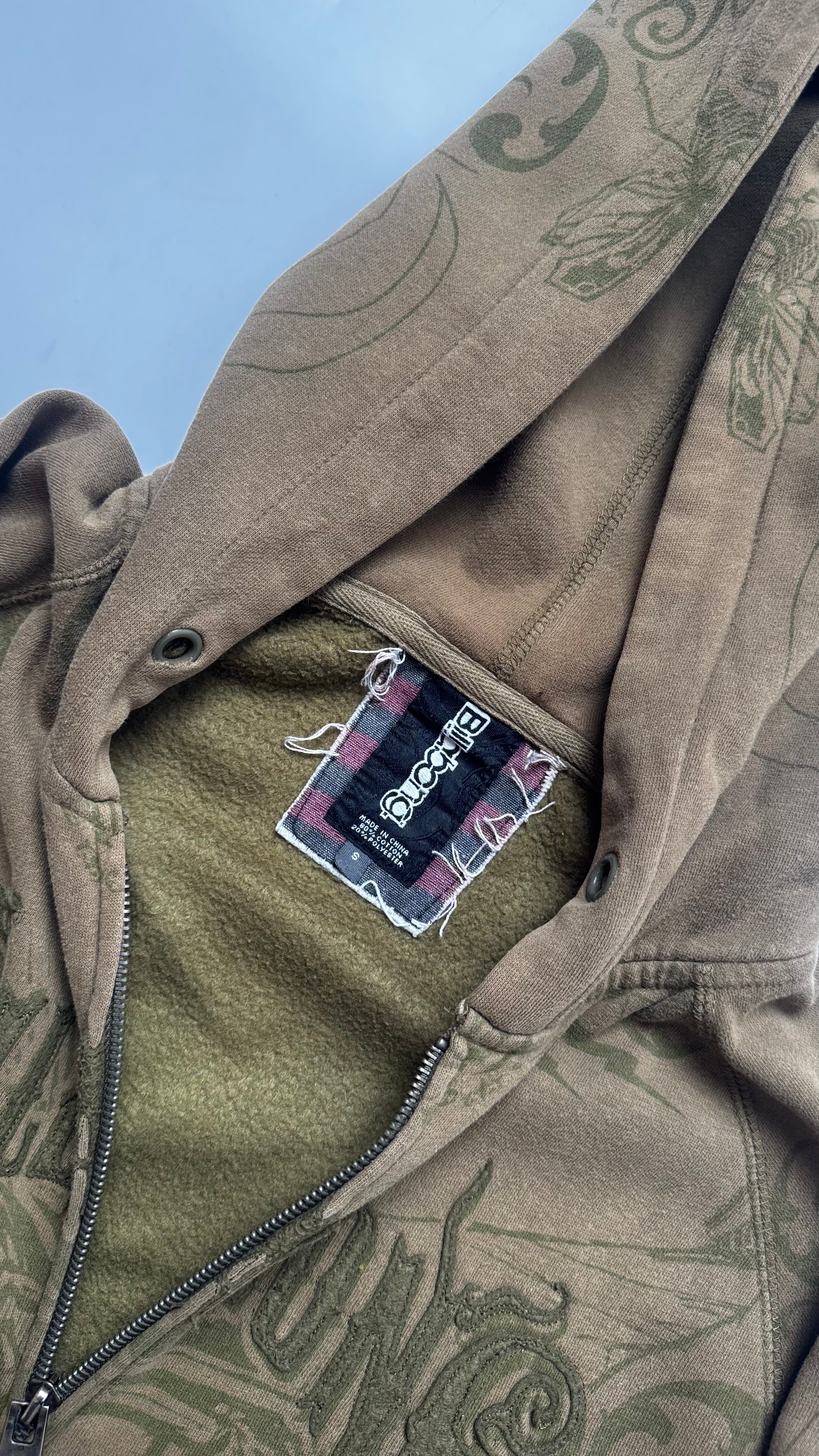 Μπουφάν Y2K Billabong με χακί φερμουάρ