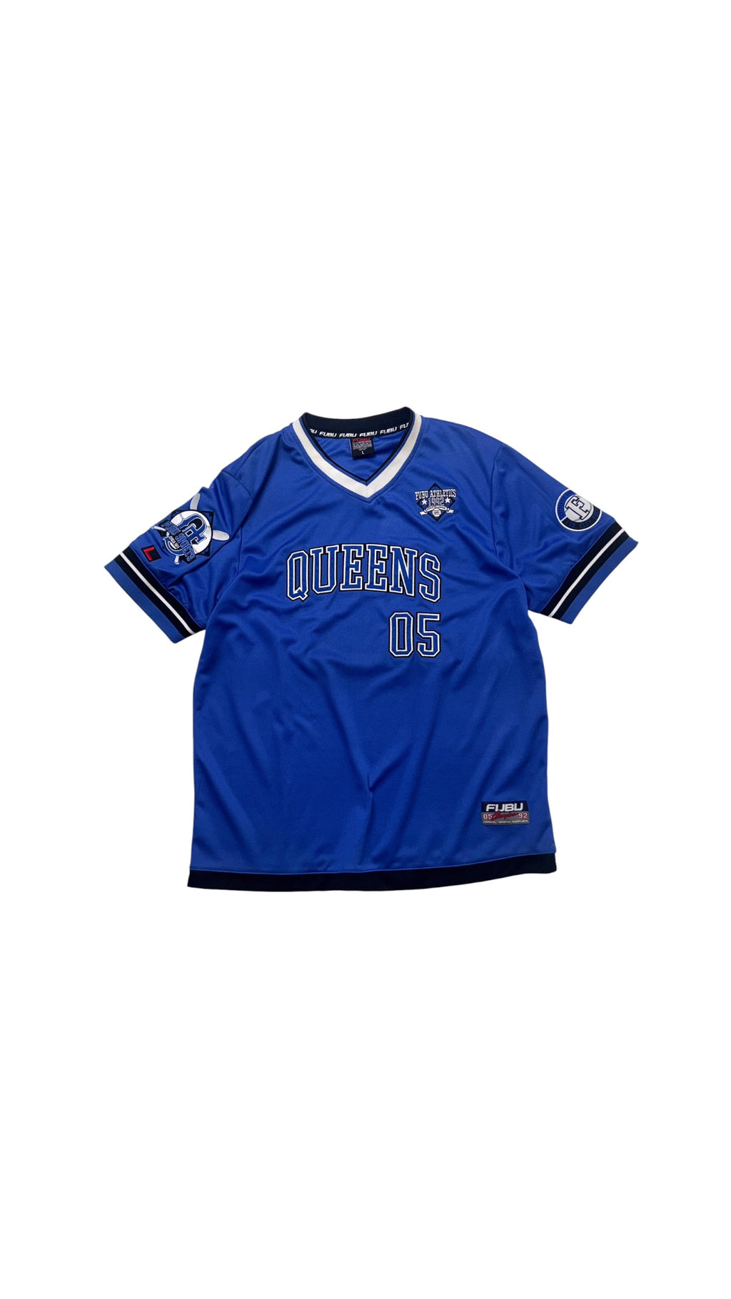 2000s FUBU Blue Jersey “QUEENS”