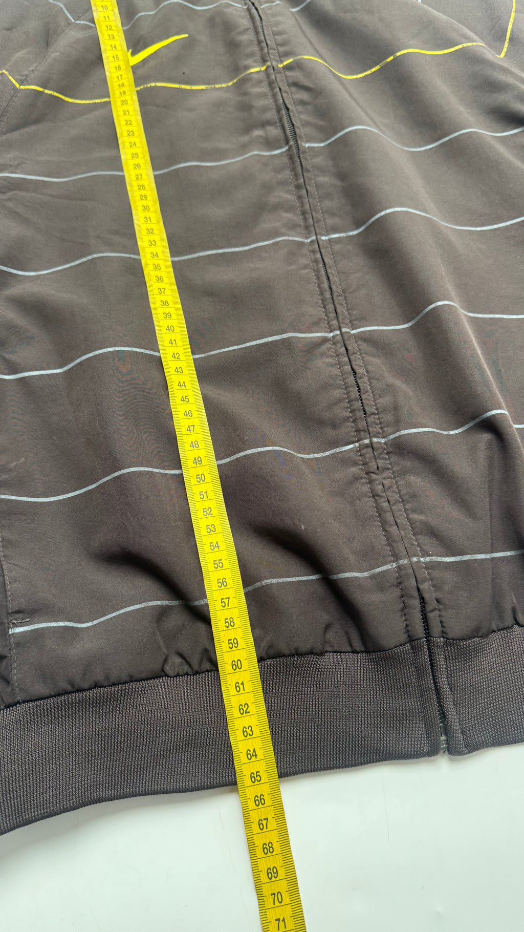 2000s Nike Brown Striped Track Jacket