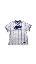 2000s FUBU White/Blue Stripped Jersey (L)