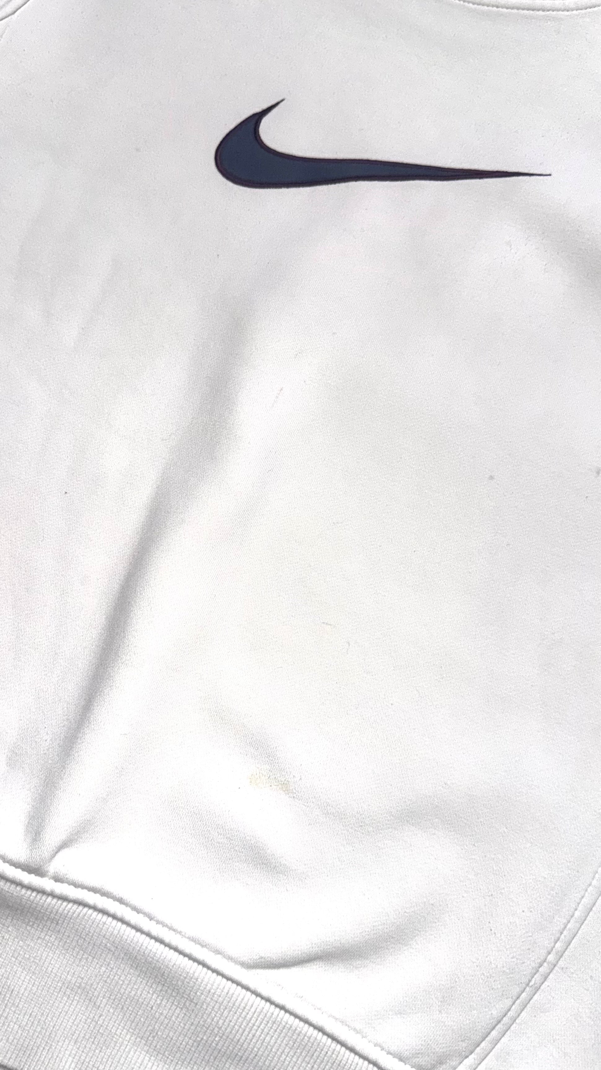 2000s Nike White Middle swoosh Crewneck