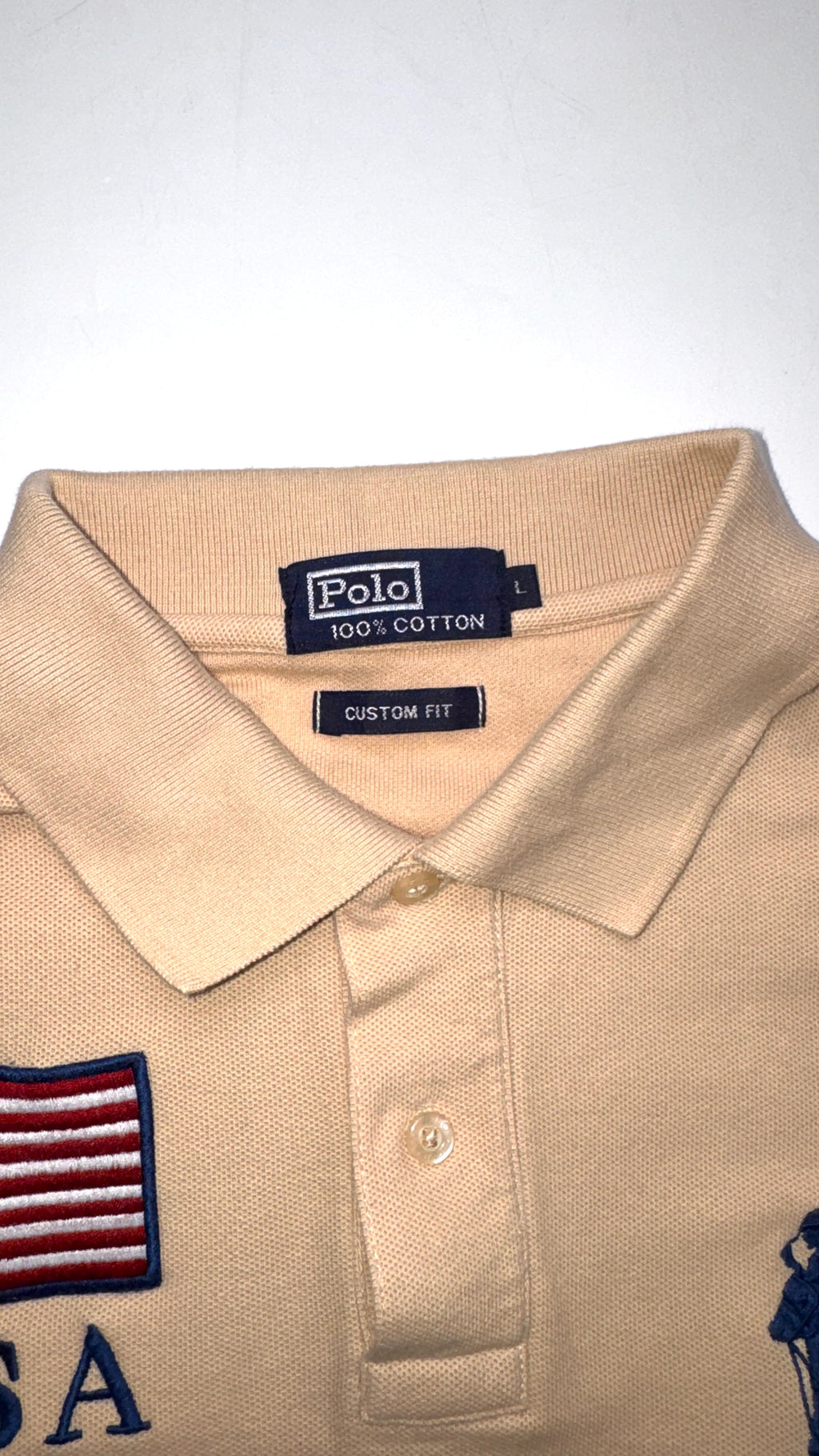 2000s Ralph Lauren Beige “USA” Polo tee