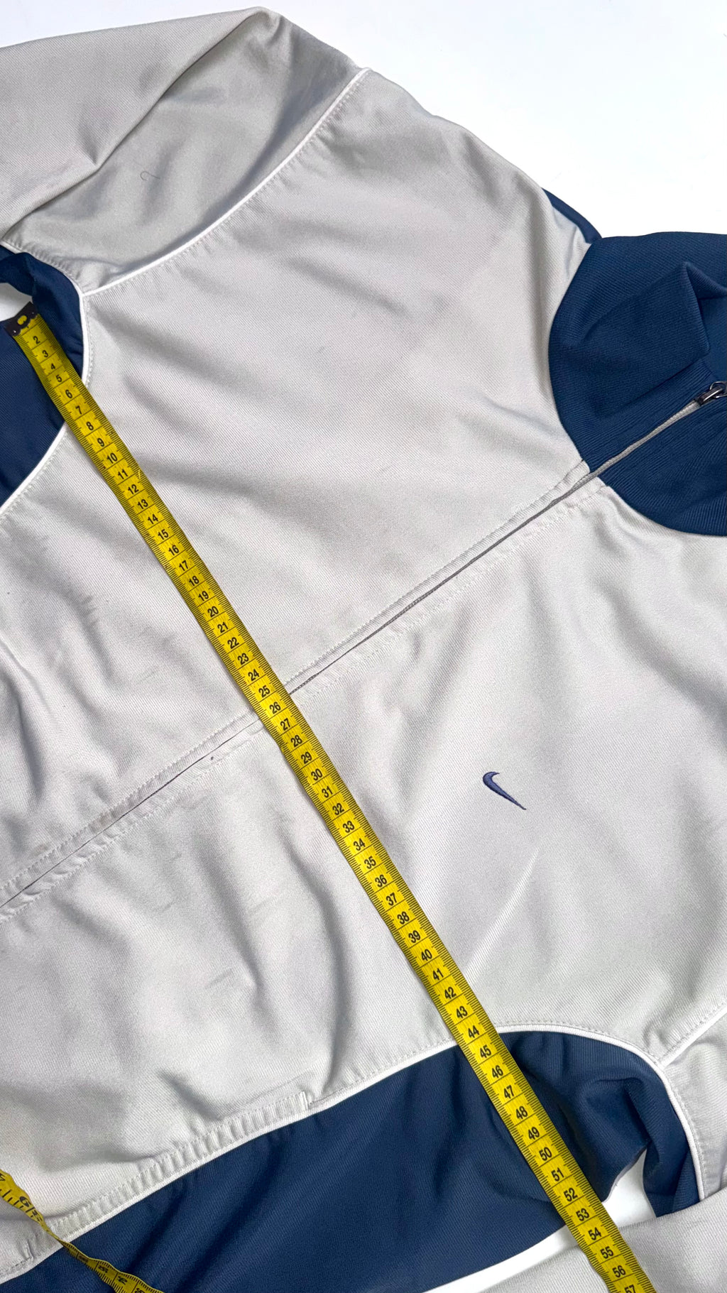 2000s Nike Light Grey/Blue Track Jacket