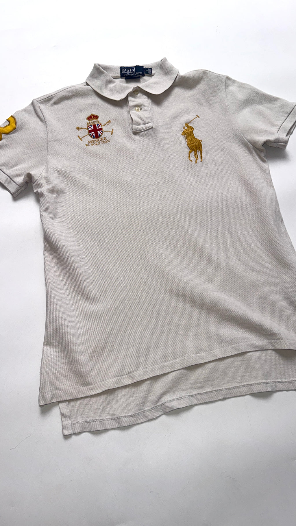 Vintage White/Gold Ralph Lauren Polo shirt
