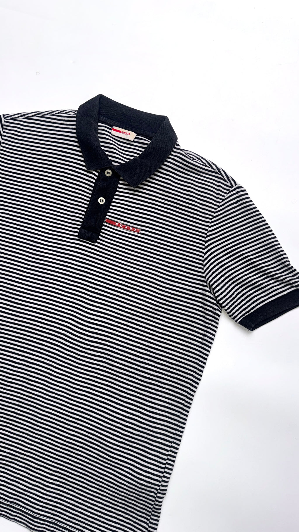 2000s PRADA Striped Polo Shirt