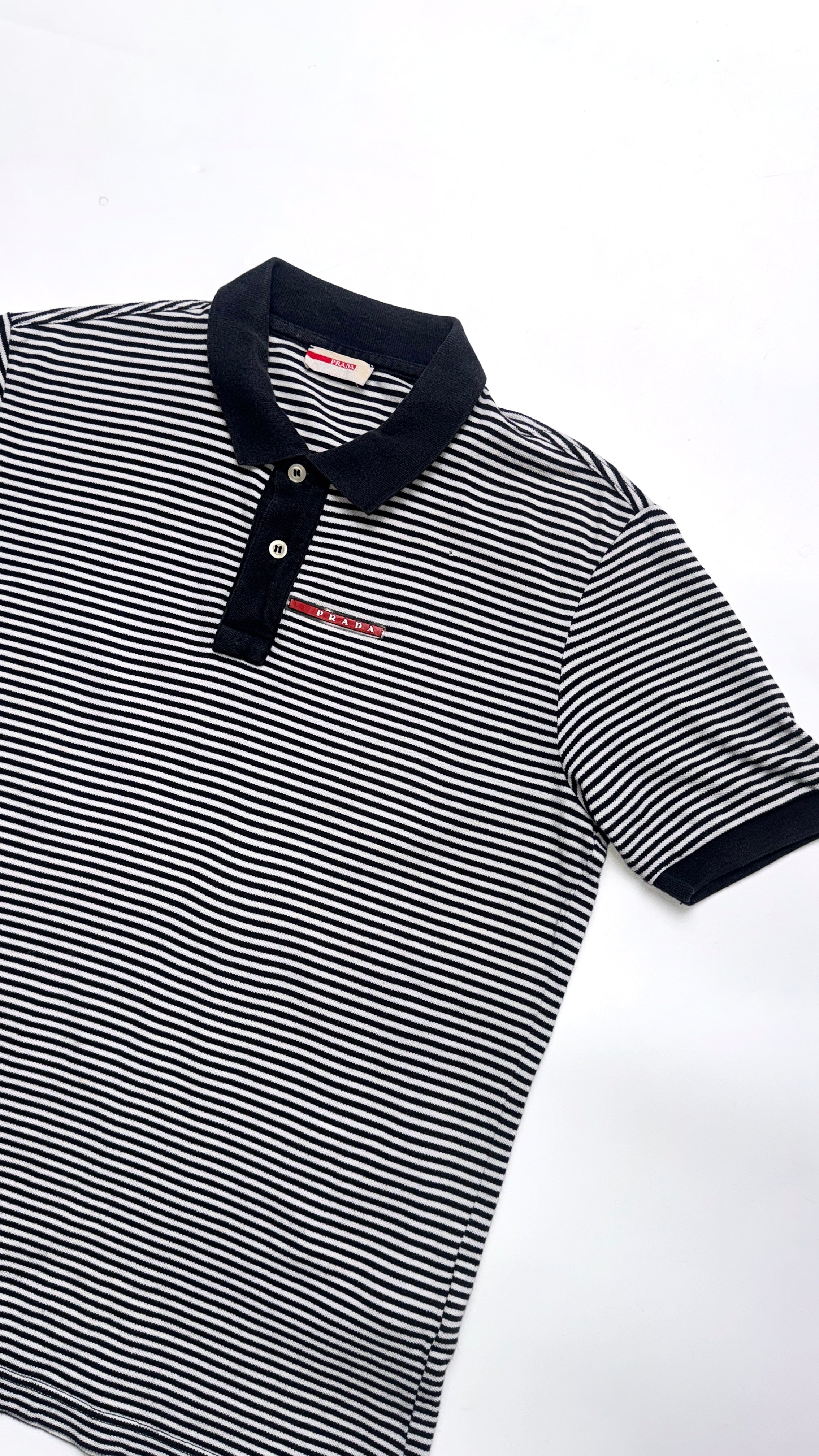 2000s PRADA Striped Polo Shirt