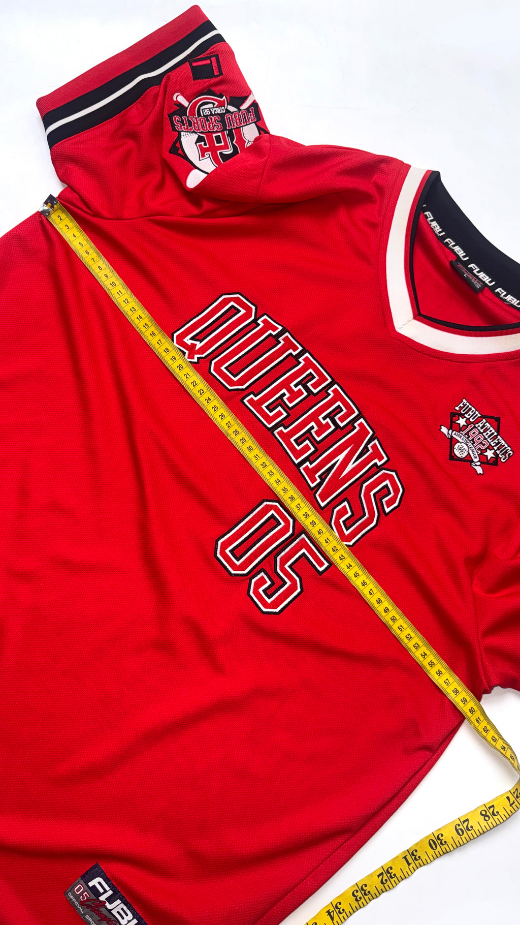 2000s FUBU Red Jersey “QUEENS”