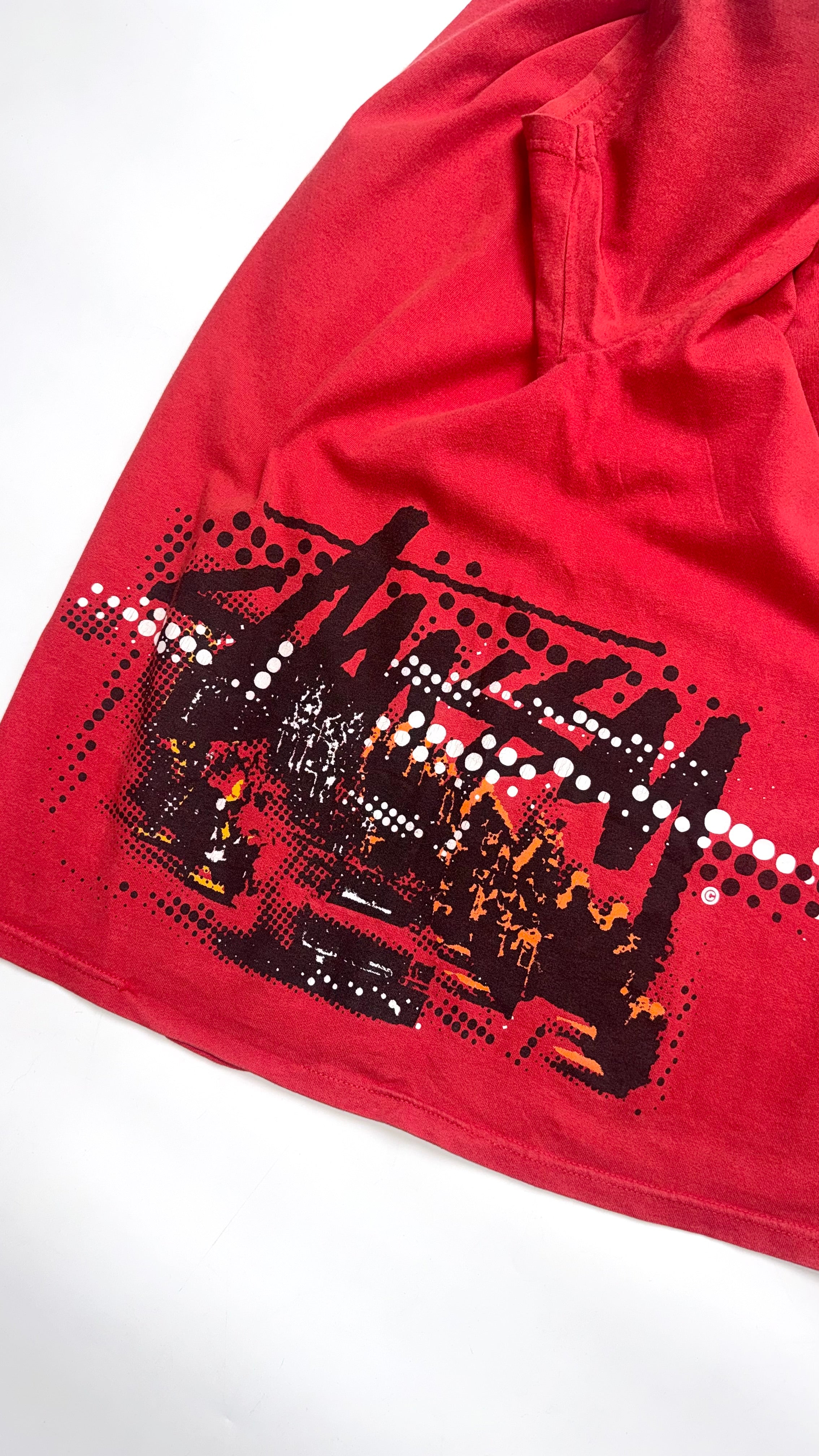 90s Red Stussy Graphic T Shirt