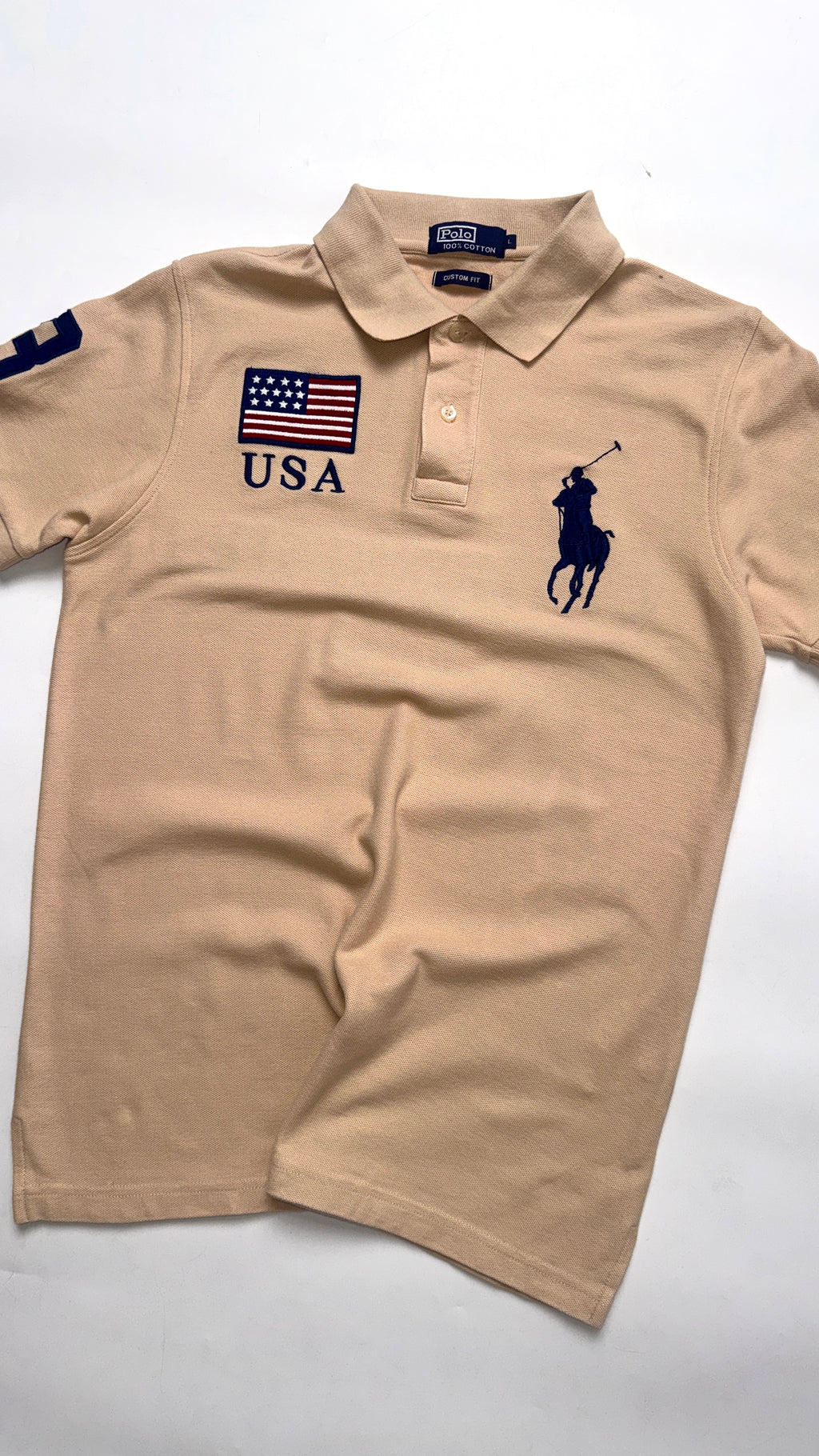 2000s Ralph Lauren Beige “USA” Polo tee